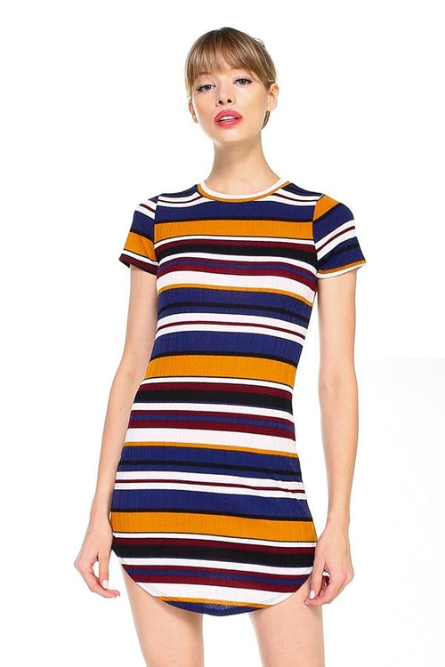 Multi Stripe Body Contour Dress