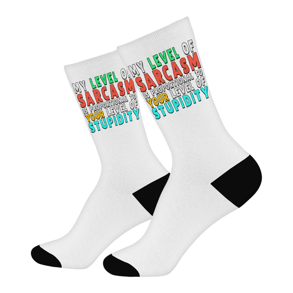 Sarcastic Socks - Best Design Novelty Socks - Graphic Crew Socks