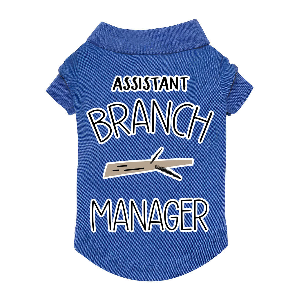 Assistant Branch Manager Dog Polo Shirt - Minimalist Dog T-Shirt - Print Dog Clothing