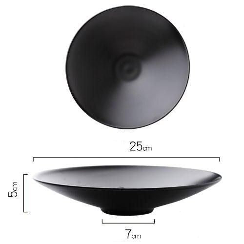 Elegant Matte Black Ceramic Plate Set