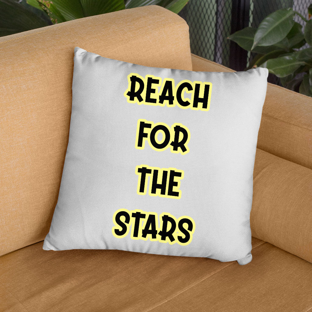 Reach for the Stars Square Pillow Cases - Motivational Quote Pillow Covers - Cool Pillowcases