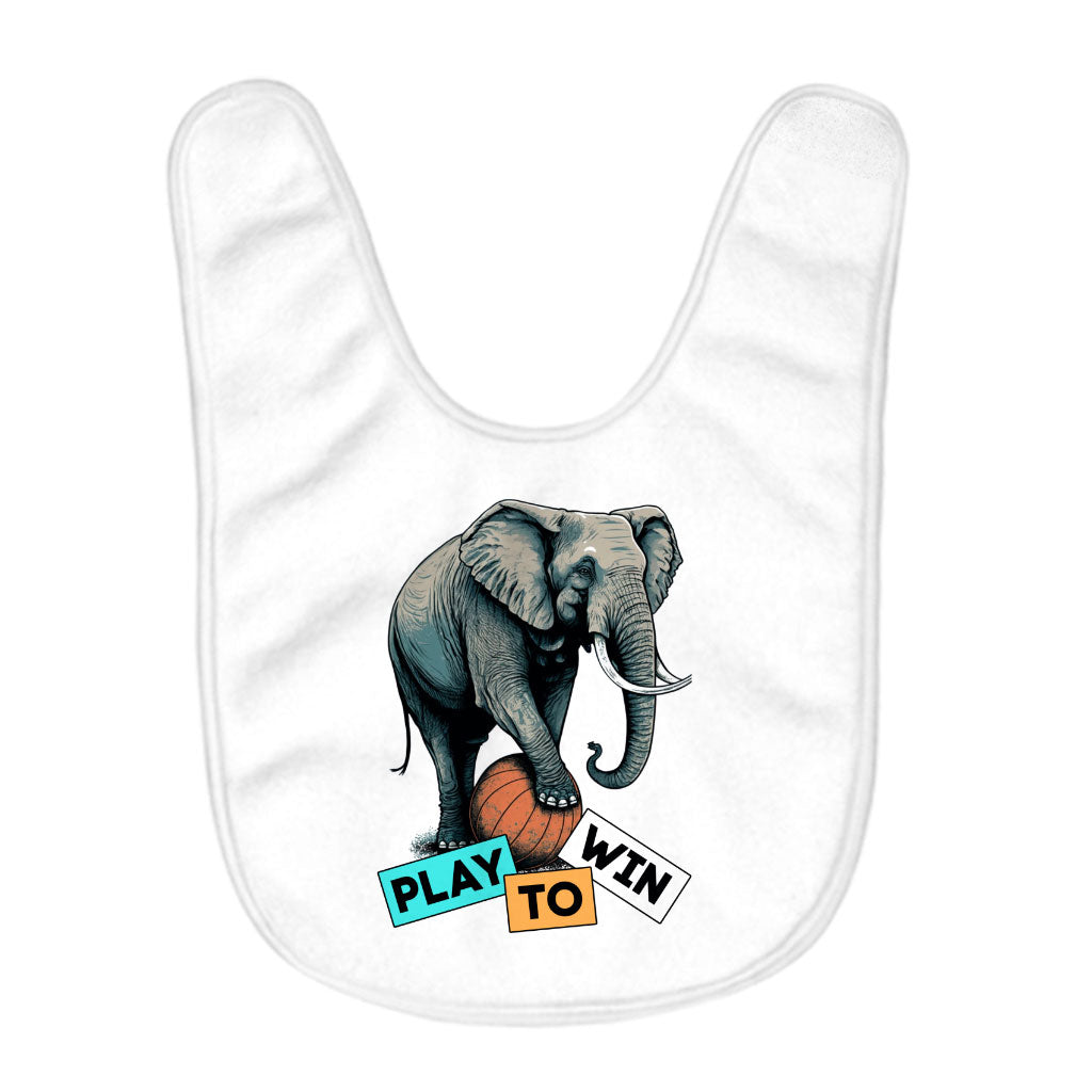 Play to Win Baby Bibs - Elephant Baby Feeding Bibs - Basketball Bibs for Eating