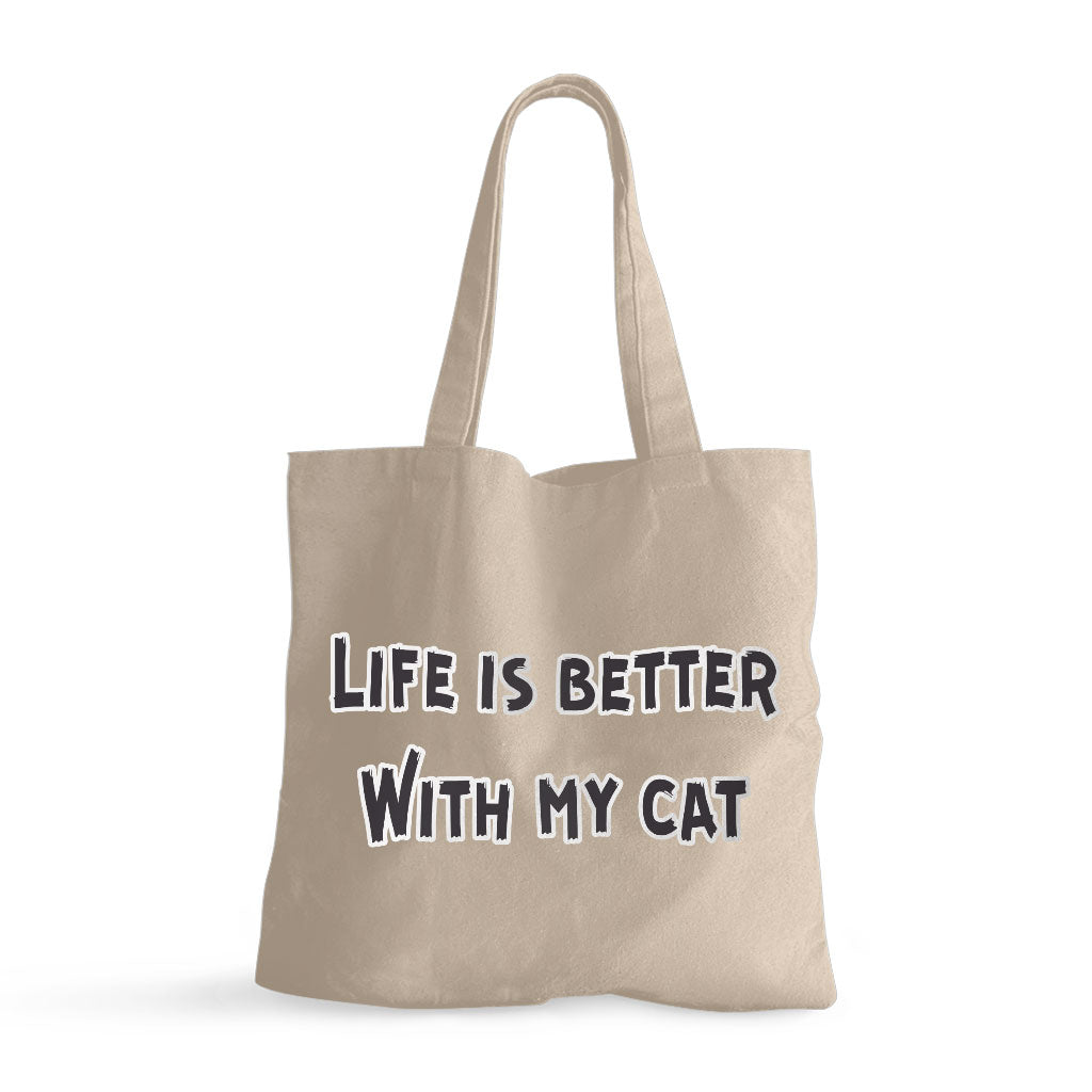 Cat Lover Small Tote Bag - Cat Themed Shopping Bag - Cool Tote Bag