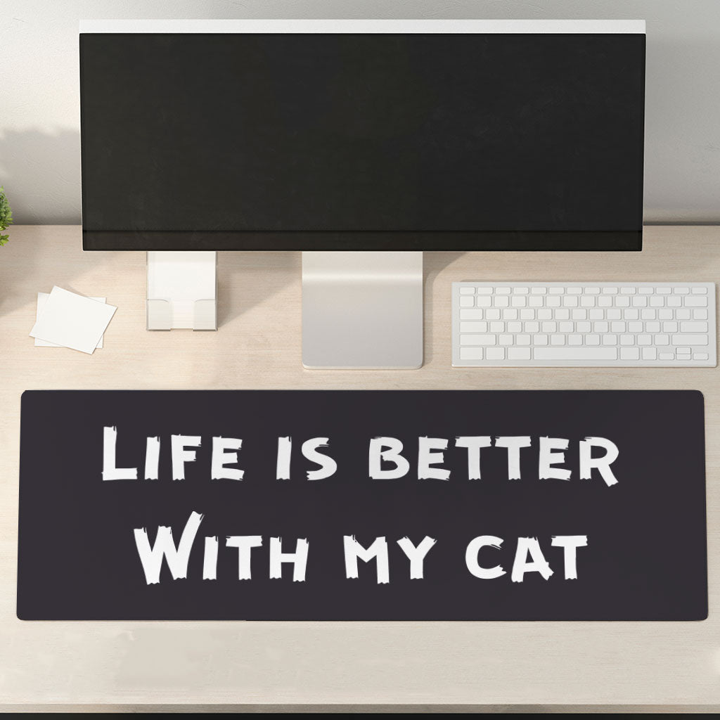 Cat Lover Desk Mat - Cat Themed Desk Pad - Cool Laptop Desk Mat