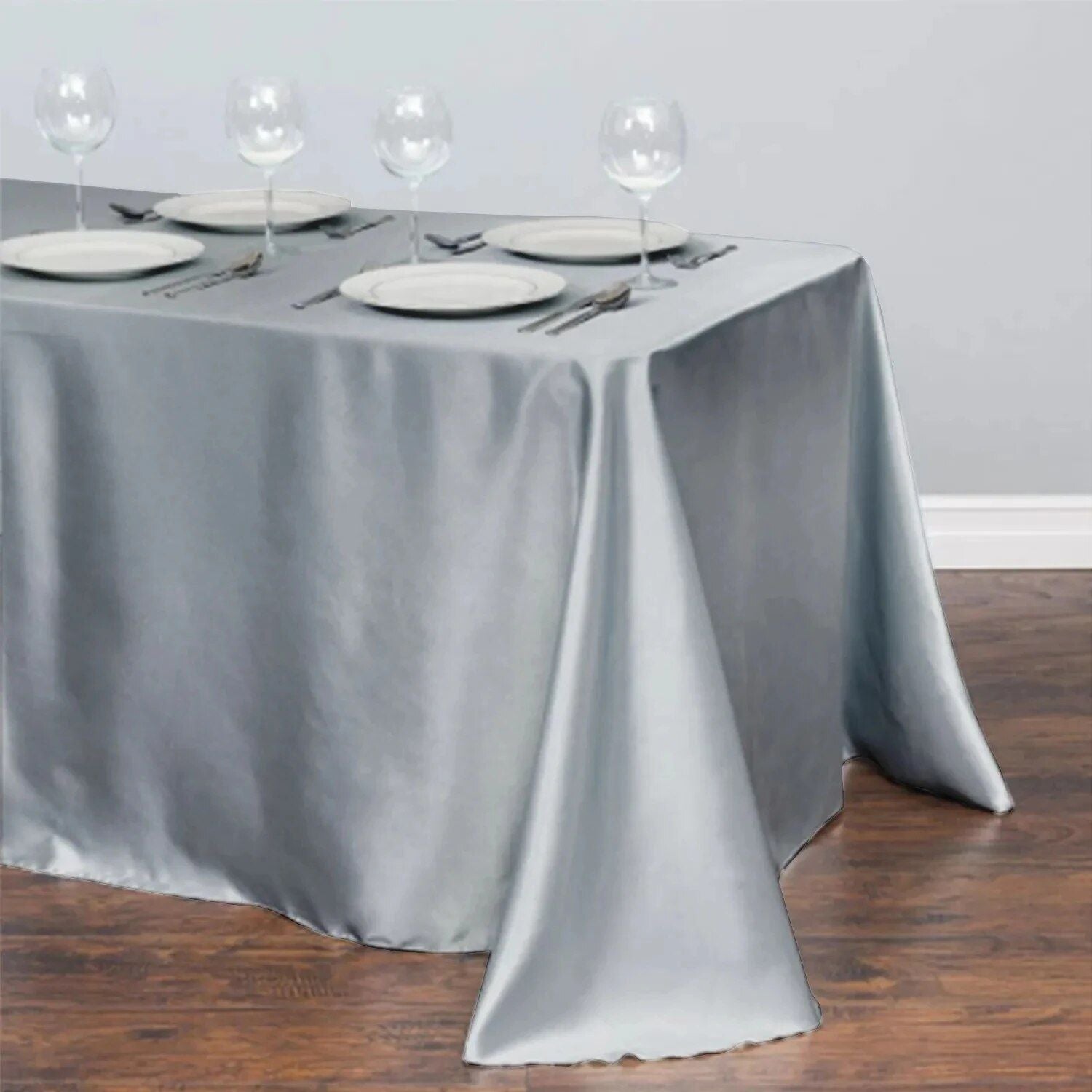 Elegant Solid Color Satin Tablecloth - Versatile for Weddings, Banquets, and Parties