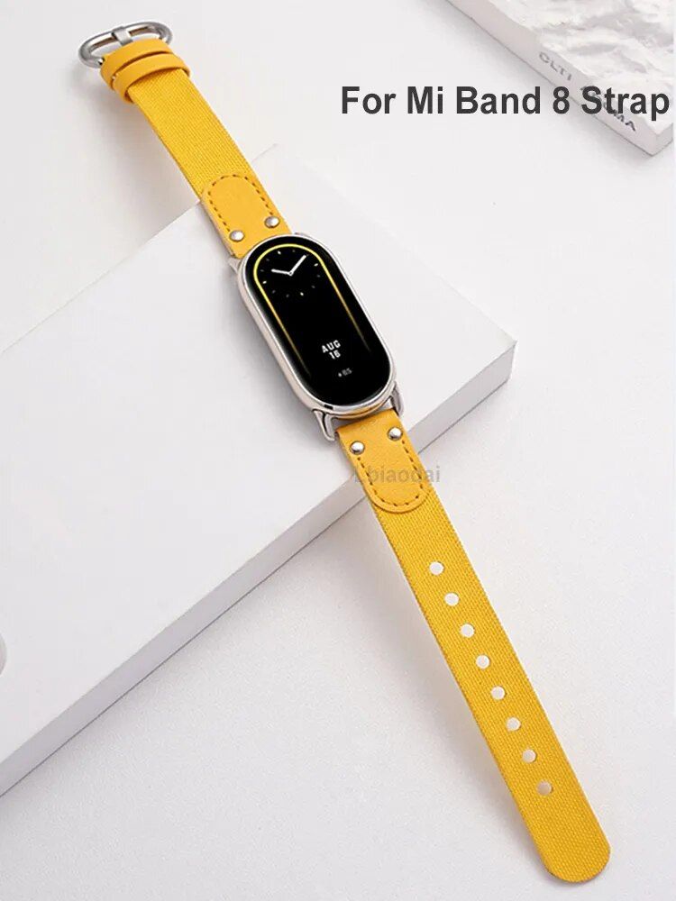 Luxury Leather & Canvas Strap for Fitness Tracker - Durable, Stylish & Comfortable