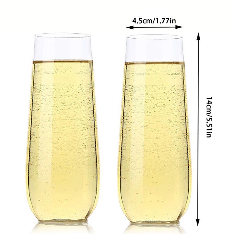 Elegant Shatterproof Champagne Glass - Reusable, Eco-Friendly Drink Cup for Parties & Events