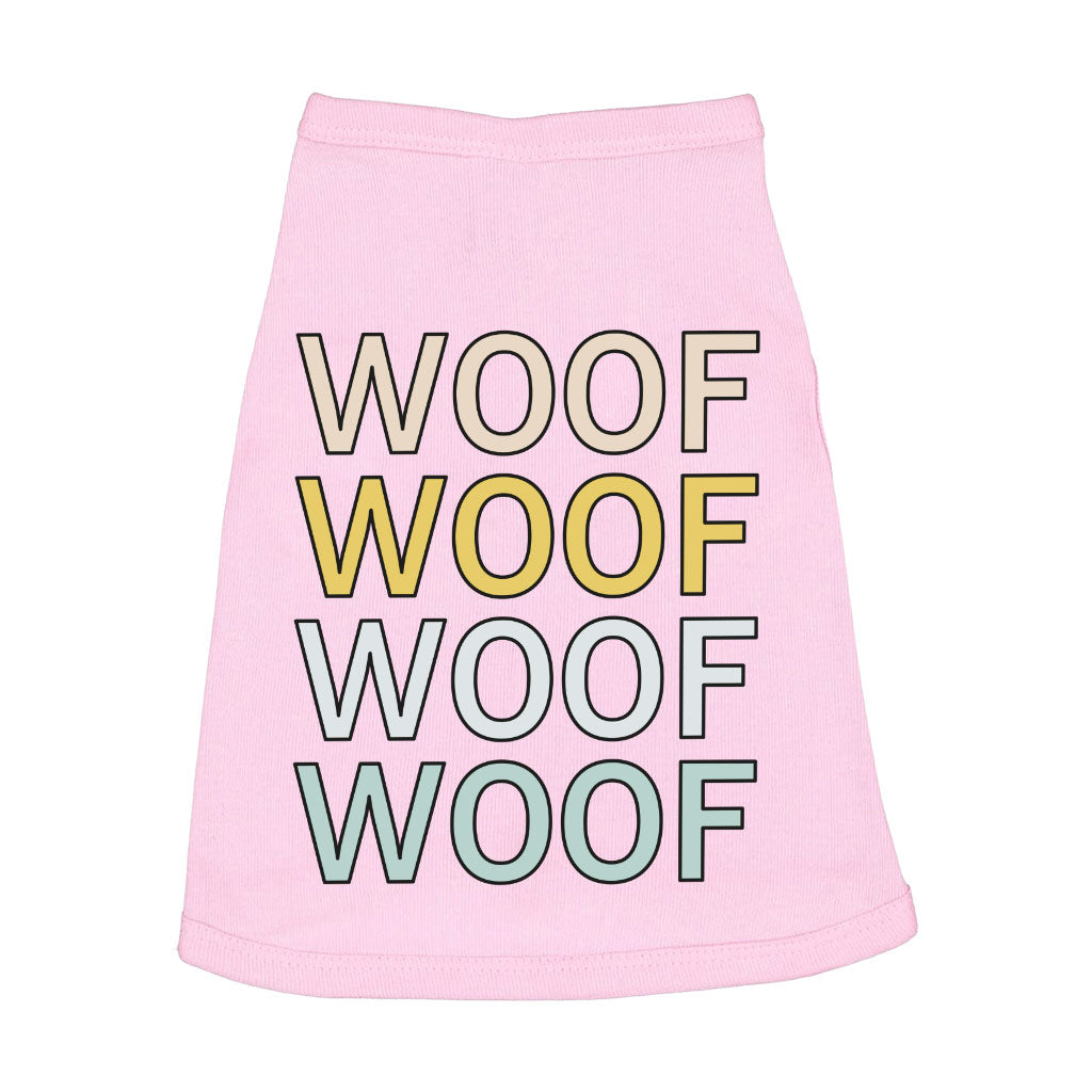 Woof Dog Sleeveless Shirt - Word Art Dog Shirt - Beautiful Dog Clothing