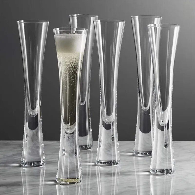 Ereganto Glitter Champagne Flutes - Elegant Bubble Wine Glasses for Celebrations and Daily Elegance