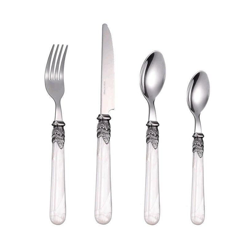 Elegant Gold Inlay Stainless Steel Cutlery Set