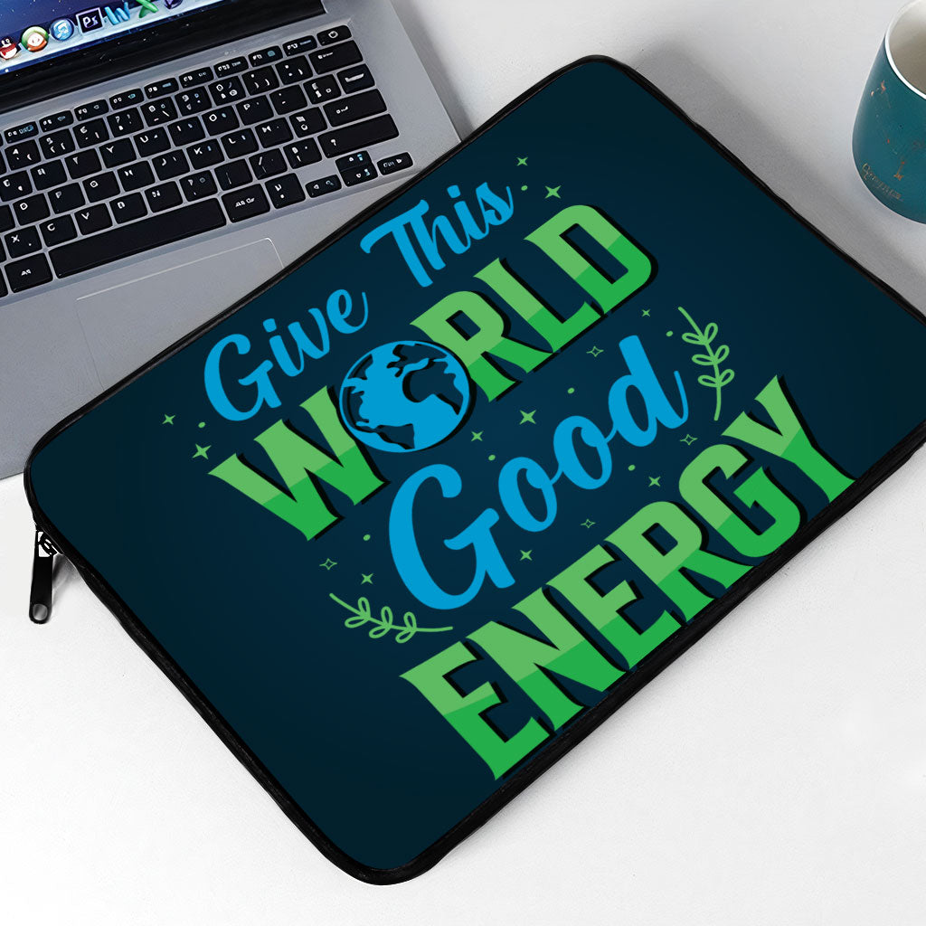 Give the World Good Energy MacBook Pro 14" Sleeve - Cute Laptop Sleeve - Printed MacBook Sleeve