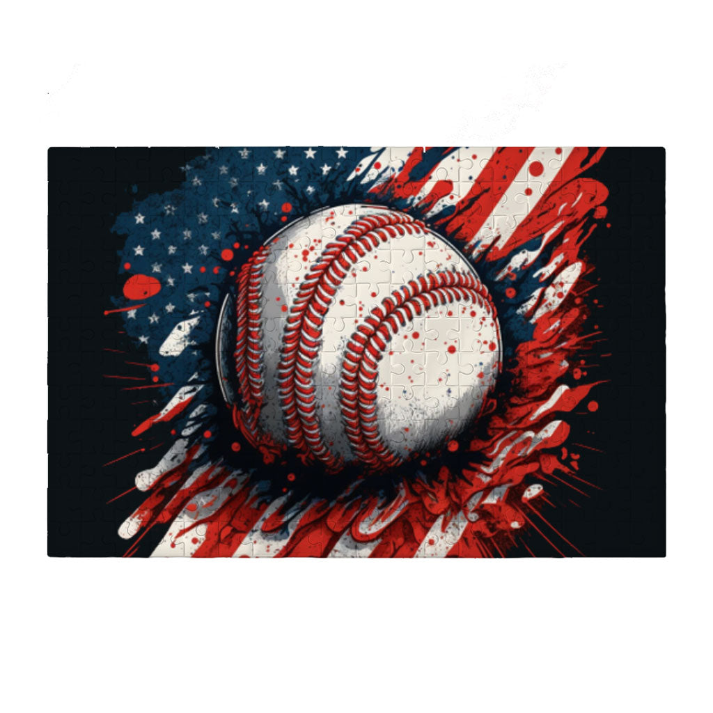 American Flag Baseball Puzzles - Patriotic Jigsaw Puzzle - Cool Design Puzzles