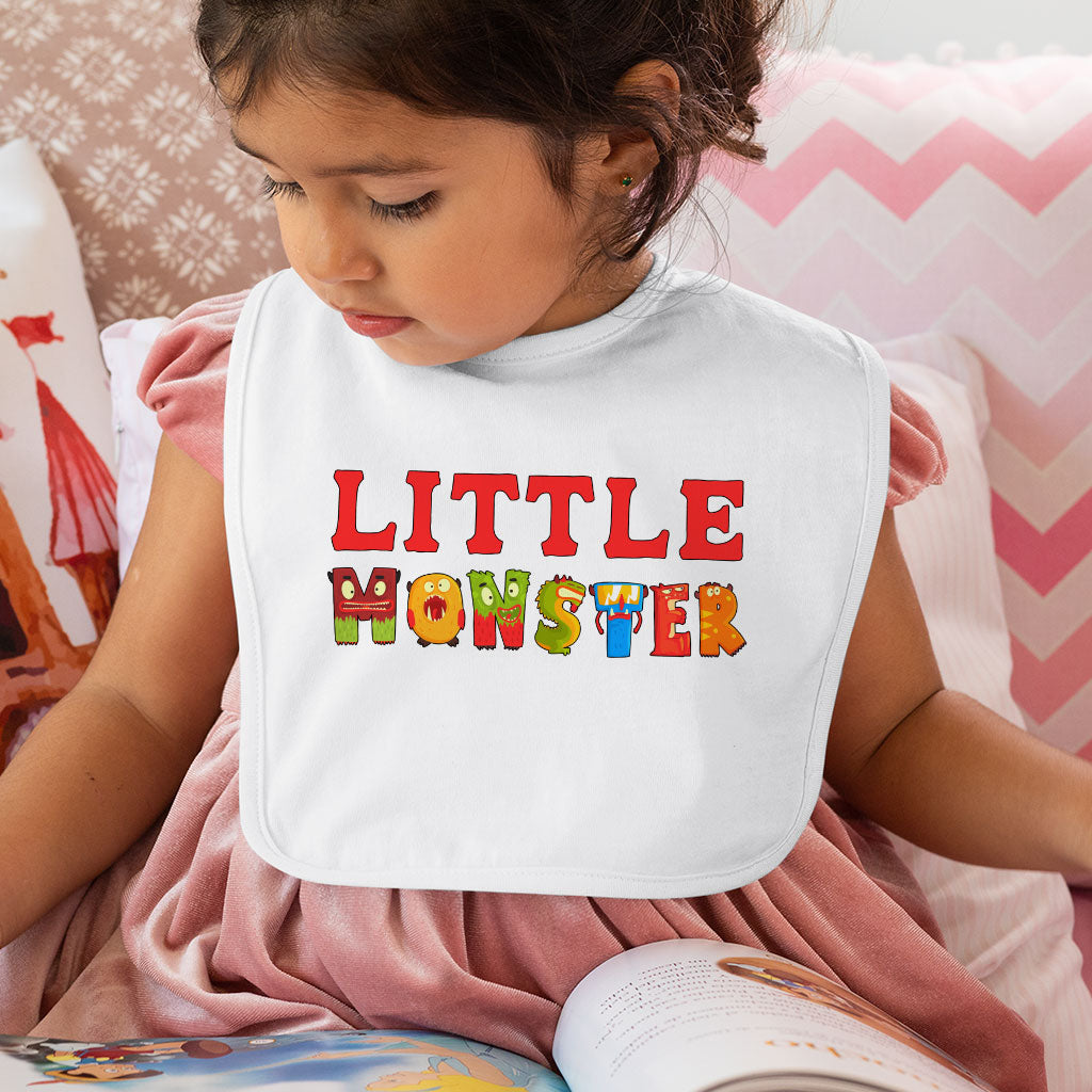 Little Monster Baby Bibs - Funny Baby Feeding Bibs - Illustration Bibs for Eating