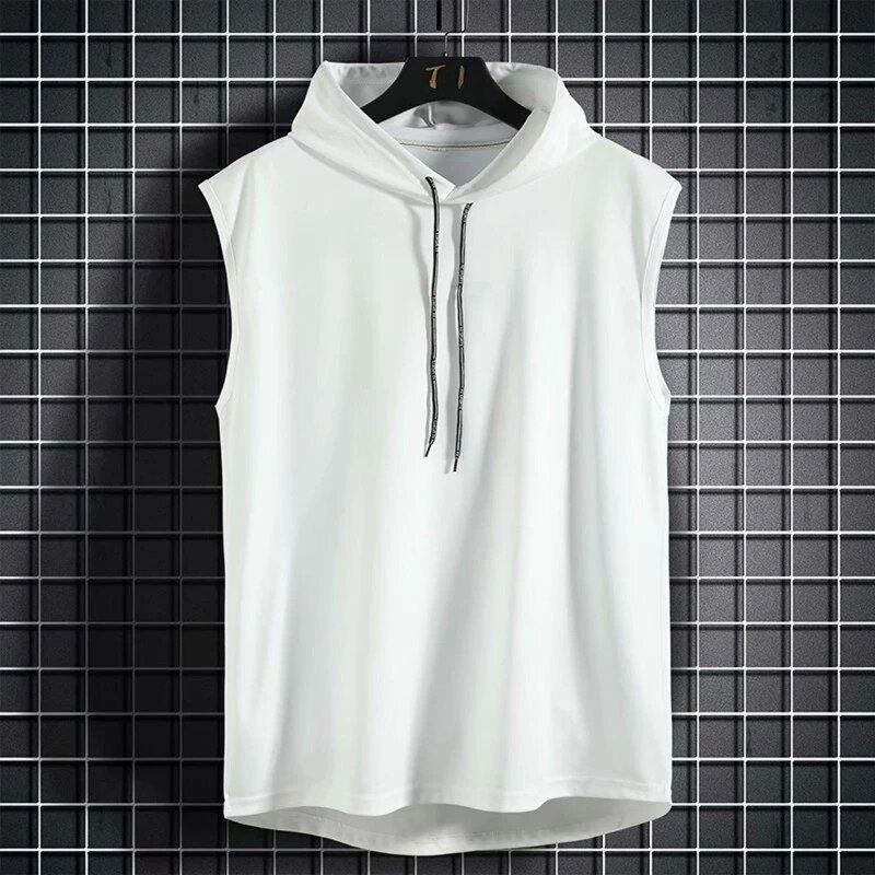 Men's Sleeveless Hooded Gym & Casual Tank Top