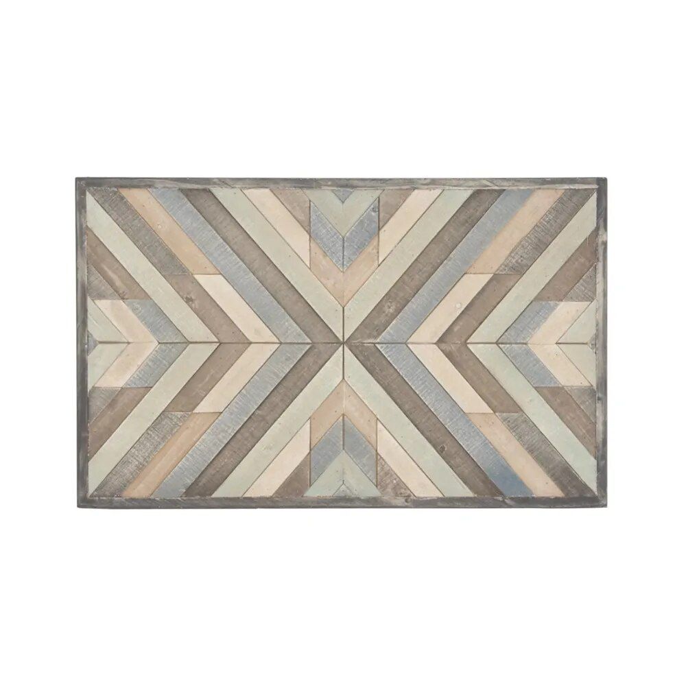 Handcrafted Southwestern Geometric Wooden Wall Plaque