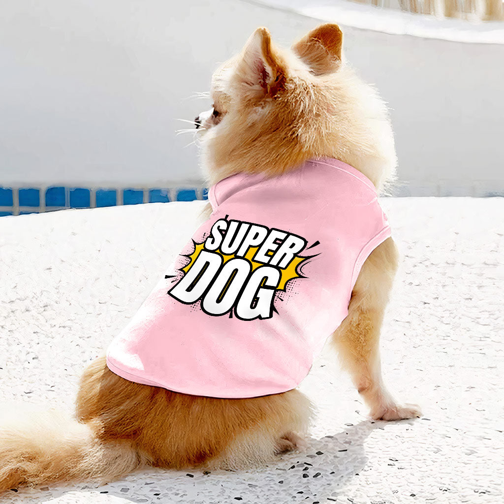 Super Dog Sleeveless Shirt - Colorful Dog Shirt - Graphic Dog Clothing