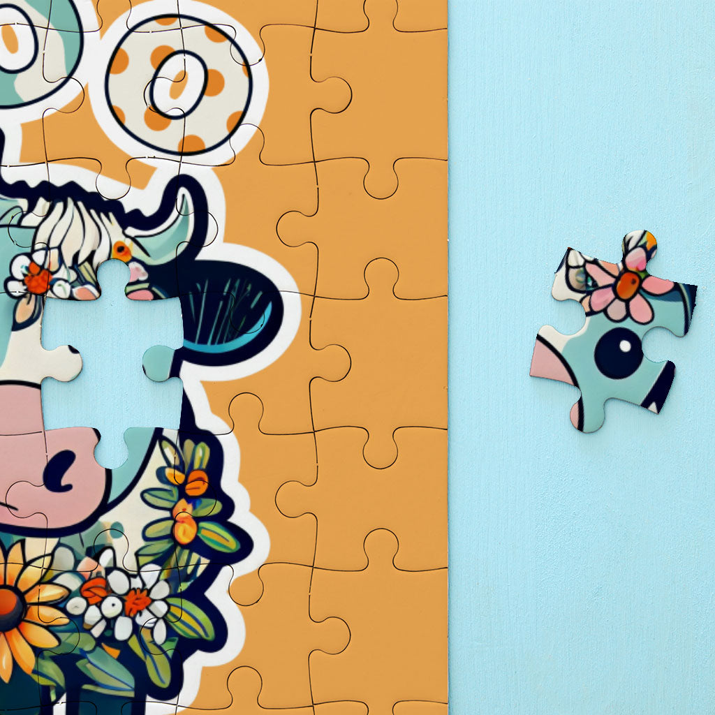 Moo Cow Puzzles - Cute Jigsaw Puzzle - Farm Animal Puzzles