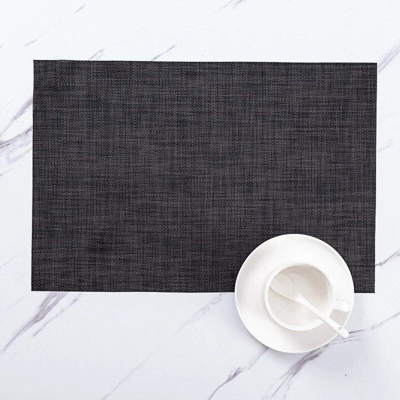 Elegant & Durable PVC Weave Place Mats - Eco-Friendly, Washable Table Pads for Home & Outdoor Use