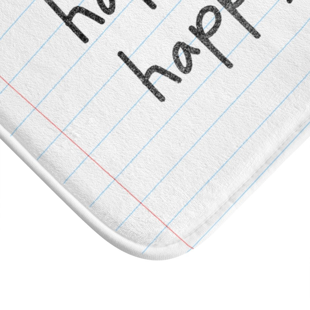 Happy Mind, Happy Life Pencil Font Bath Mat