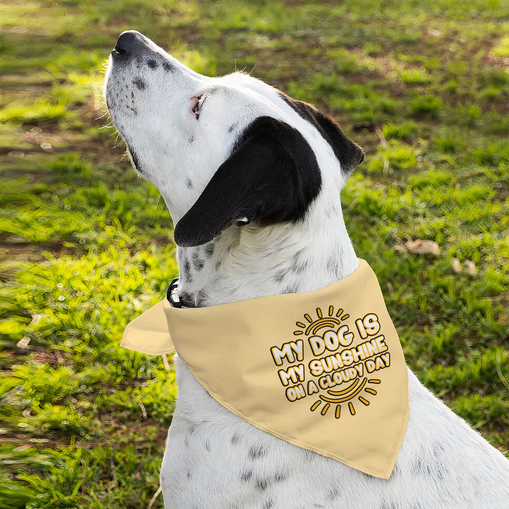 My Dog Is My Sunshine Pet Bandana - Phrase Dog Bandana - Cute Pet Scarf