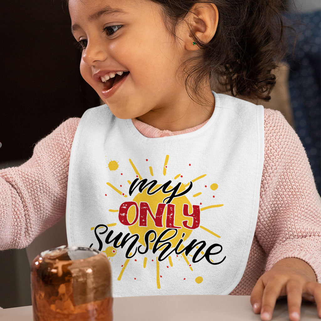 My Only Sunshine Baby Bibs - Printed Baby Feeding Bibs - Cute Design Bibs for Eating