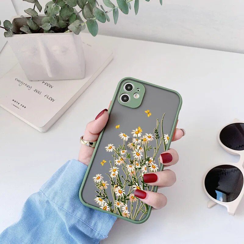 Lavender Butterfly Higan Flower Shockproof Phone Case for Various iPhone Models