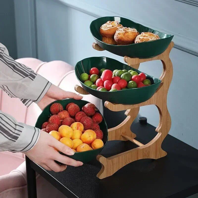 Multi-Layer Fruit and Snack Organizer: Elegant Oval Shaped Kitchen Stand