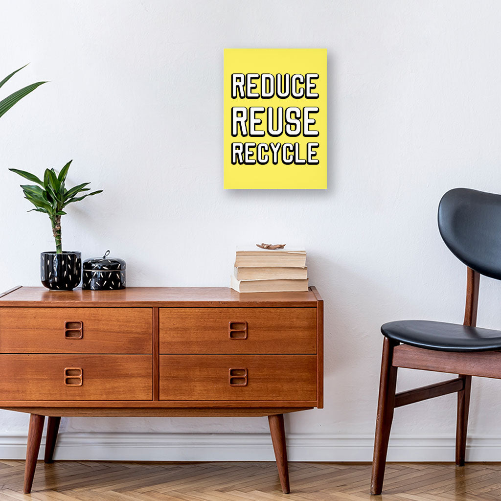 Reduce Reuse Recycle Wall Picture - Cute Design Stretched Canvas - Best Design Wall Art