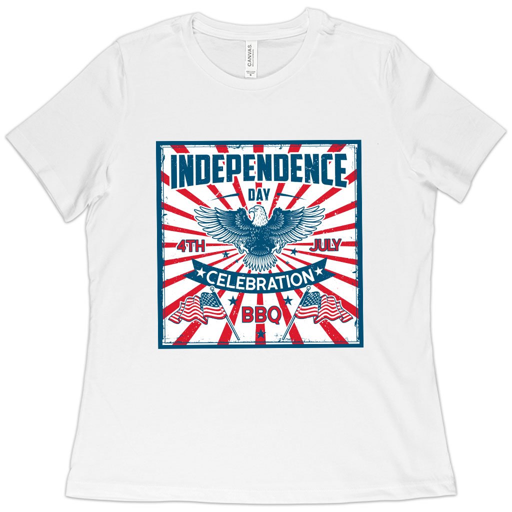 Women's Independence Day Celebration T-Shirt - Vintage Independence Day T-Shirt - Patriotic T-Shirt