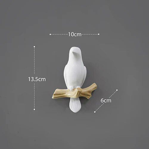 Charming Resin Bird Wall Hanger - Decorative Key, Towel, and Clothes Hook