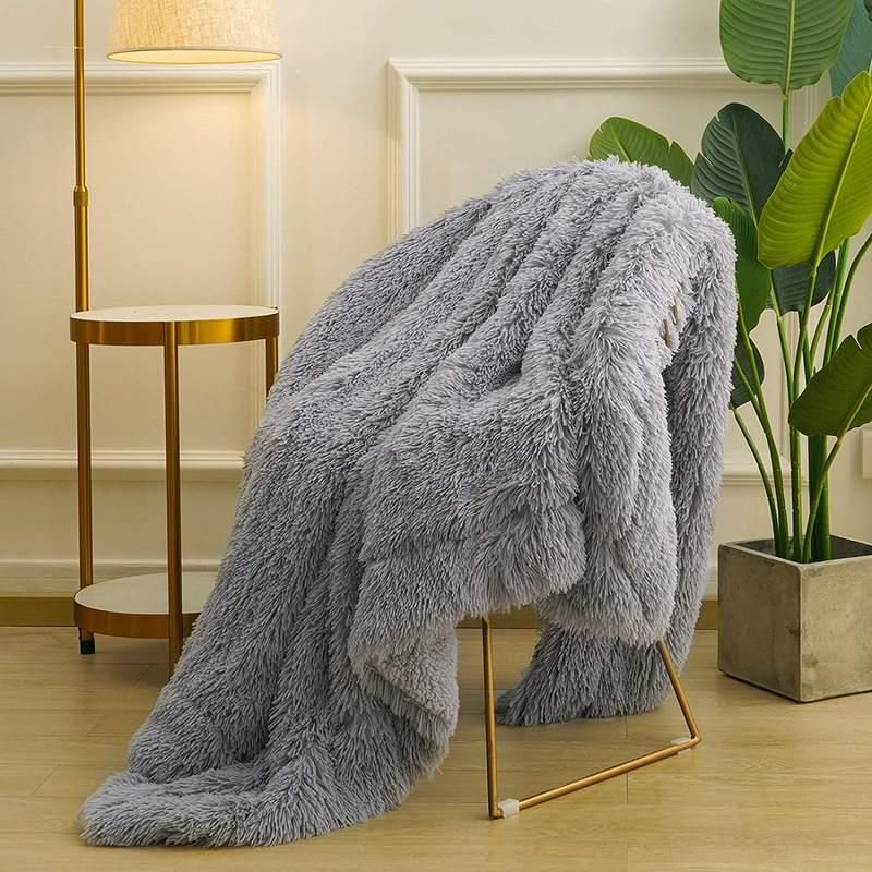 Luxurious Leopard Shaggy Throw Blanket