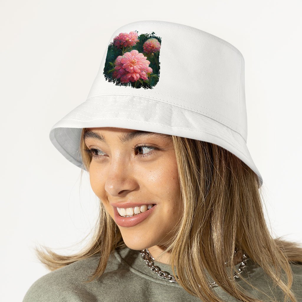 Dahlia Flower Design Bucket Hat - Graphic Hat - Art Bucket Hat