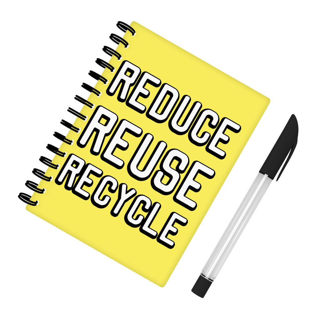 Reduce Reuse Recycle Spiral Notebook - Cute Design Notebook - Best Design Notebook