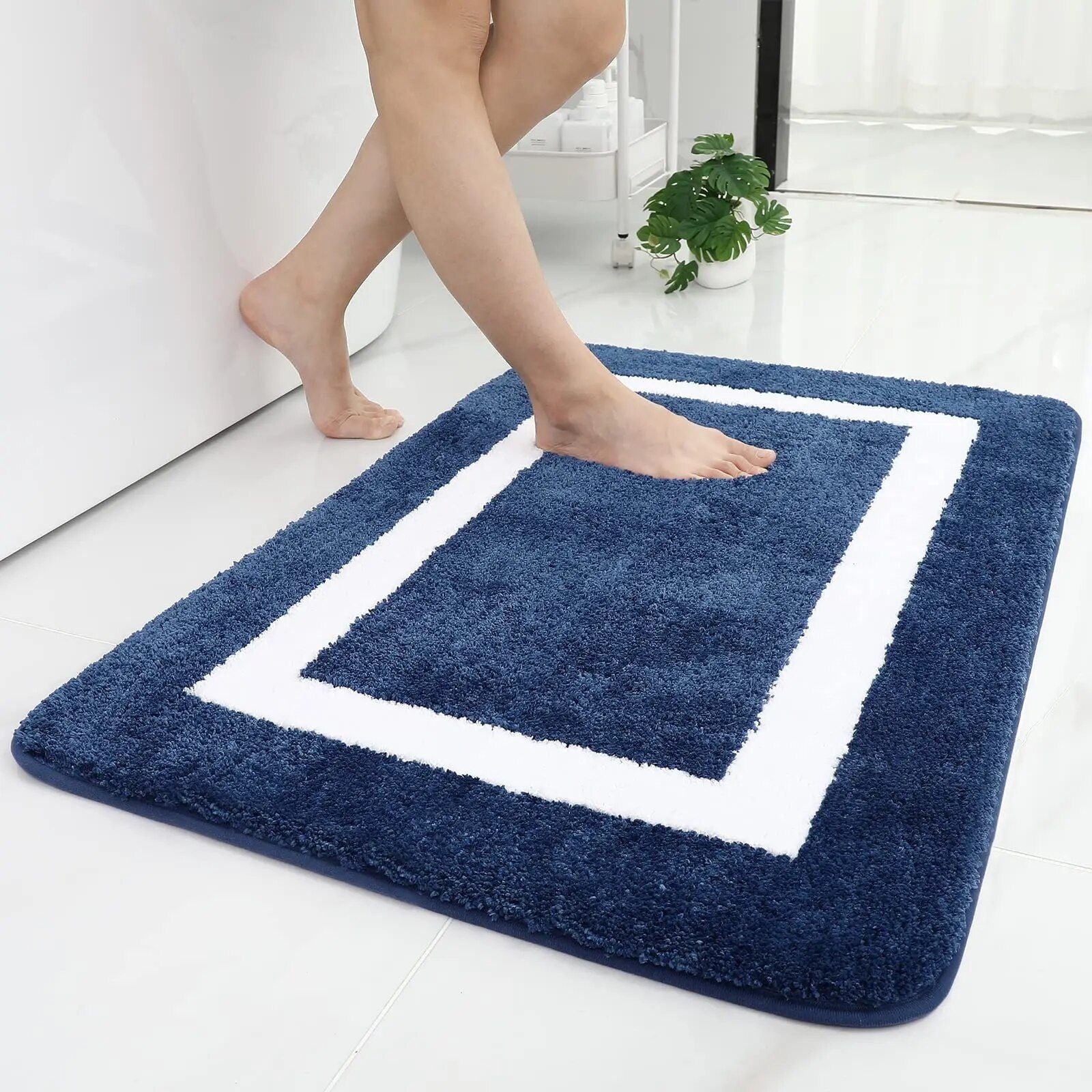 Luxurious Quick-Dry Absorbent Plush Bath Rug - Anti-Slip, Soft, and Durable for Home Decor