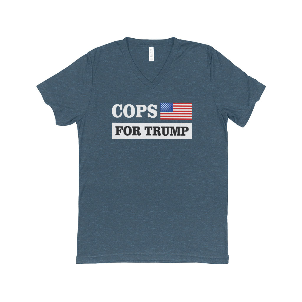 Cops for Trump V-Neck T-Shirt - President Trump Tee Shirts