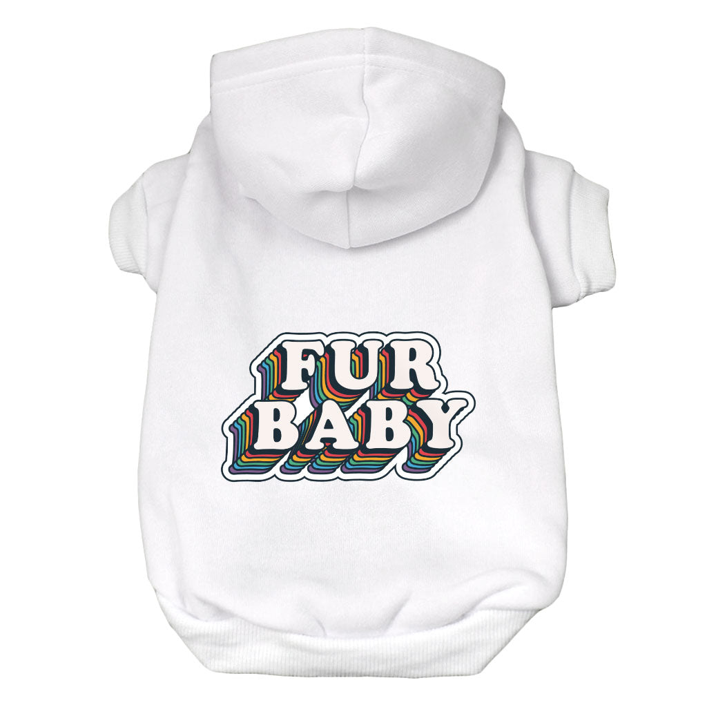 Fur Baby Dog Hoodie - Colorful Dog Coat - Word Art Dog Clothing