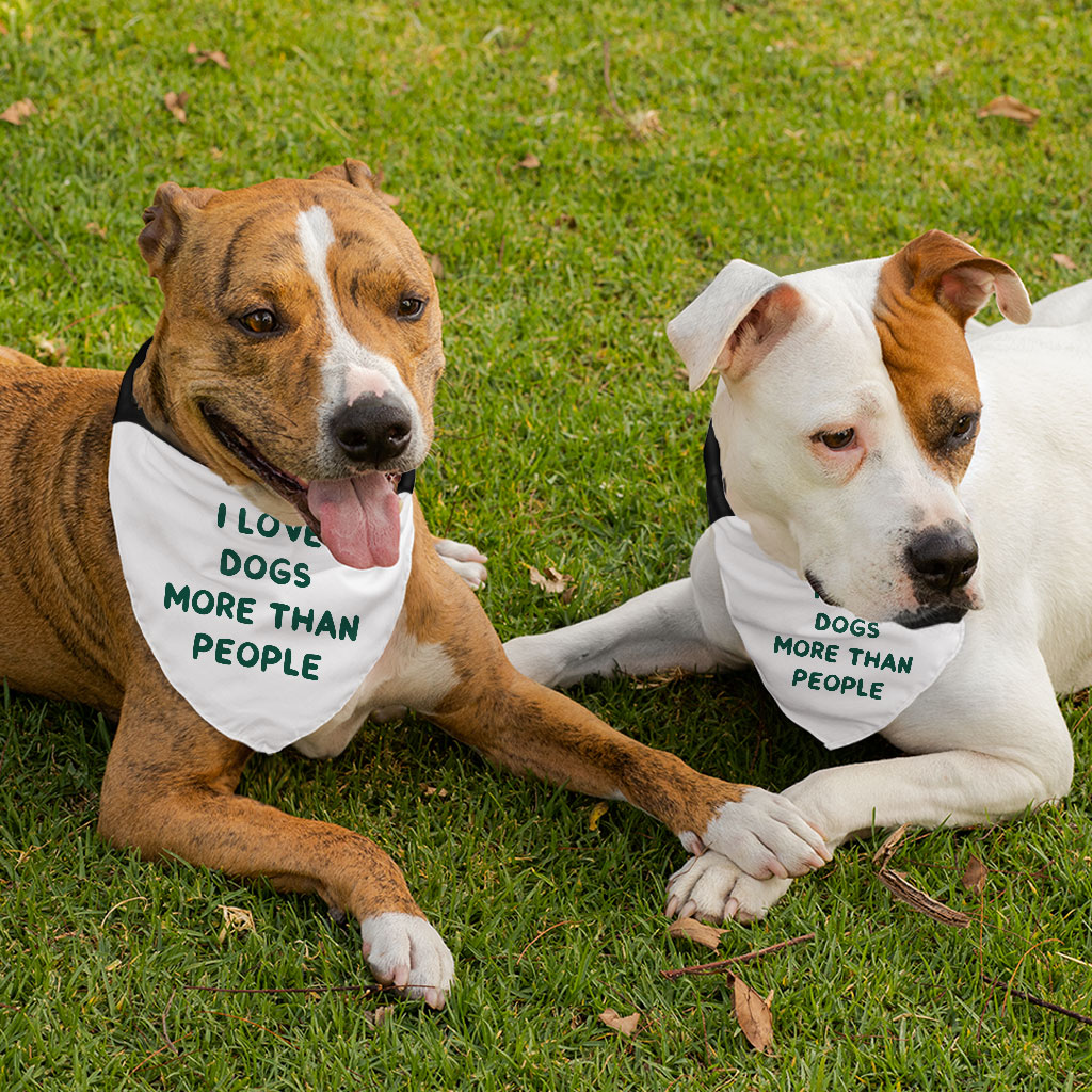 I Love Dogs Pet Bandana Collar - Printed Scarf Collar - Quotes Dog Bandana