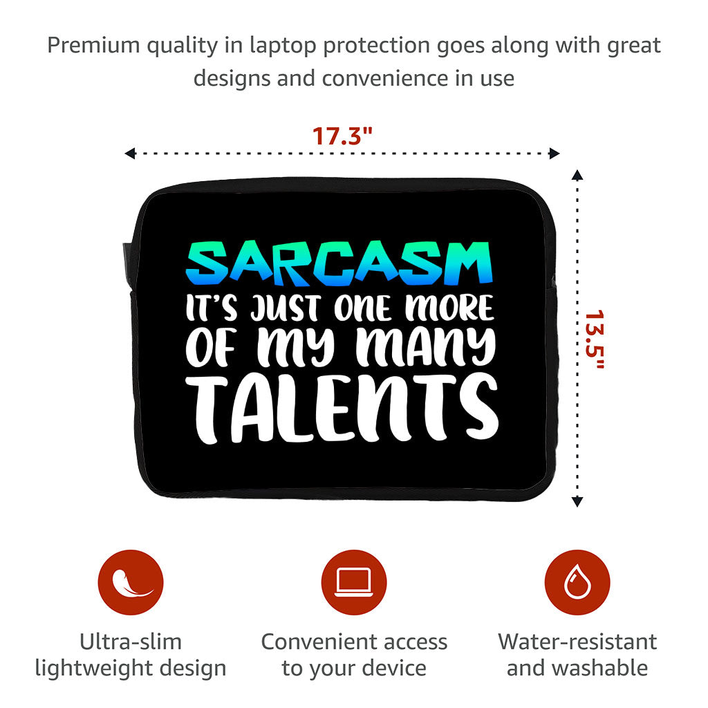 Sarcasm Dell 16" Two-Sided Sleeve - Funny Laptop Sleeve - Printed Laptop Sleeve with Zipper