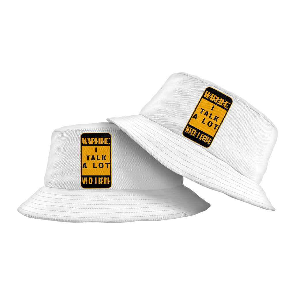 Warning Bucket Hat - Funny Hat - Printed Bucket Hat