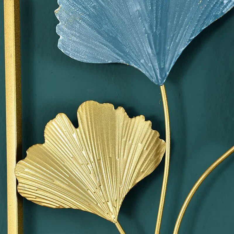 Elegant Gold Ginkgo Leaf Metal Wall Art