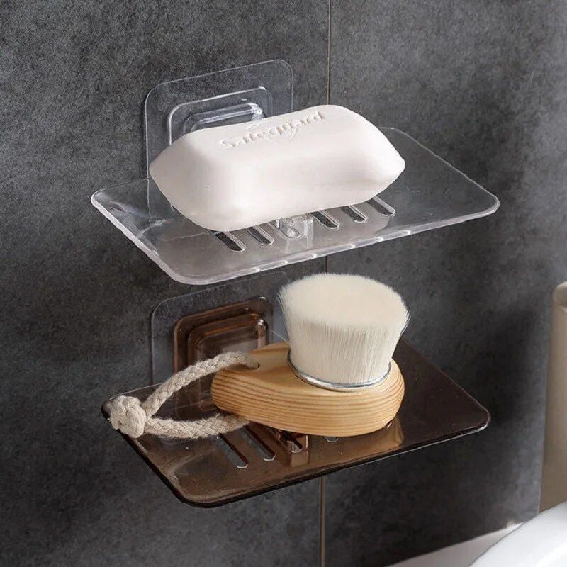 Space-Saving Adhesive Soap & Sponge Holder for Bathroom