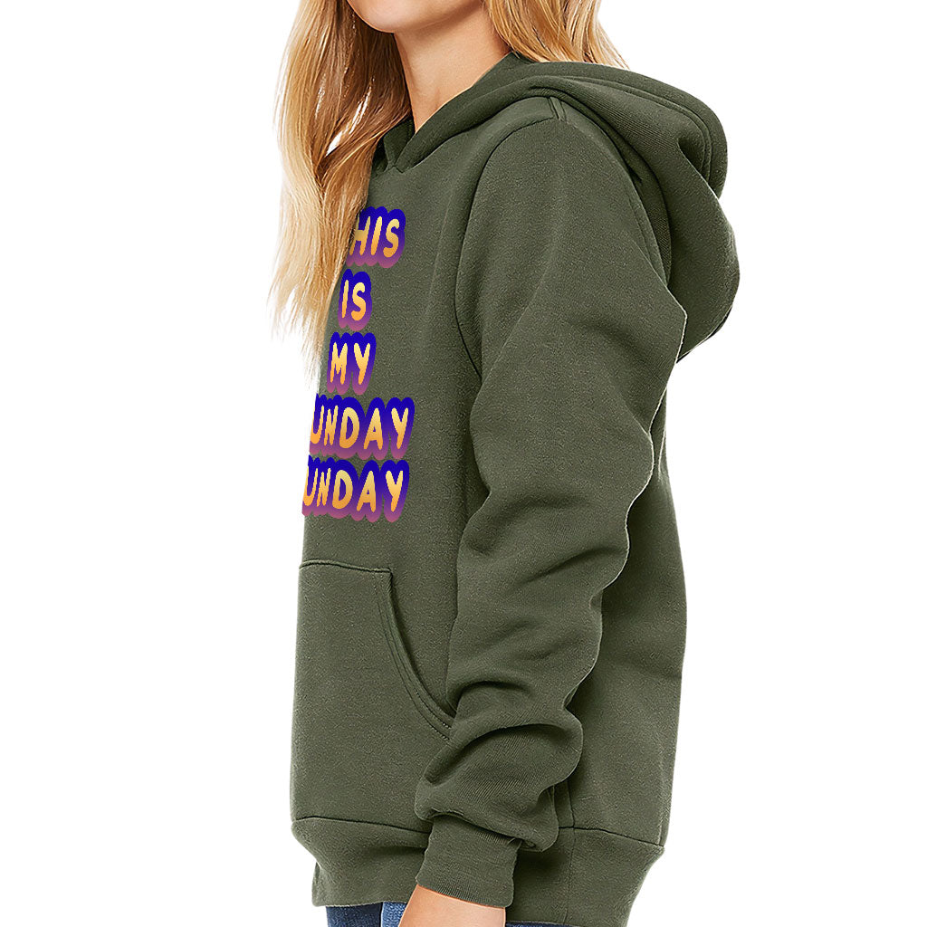 Sunday Funday Kids' Sponge Fleece Hoodie - Cute Design Kids' Hoodie - Graphic Hoodie for Kids