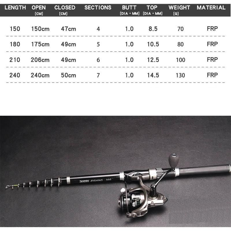 Ultralight Telescopic Spinning Fishing Rod