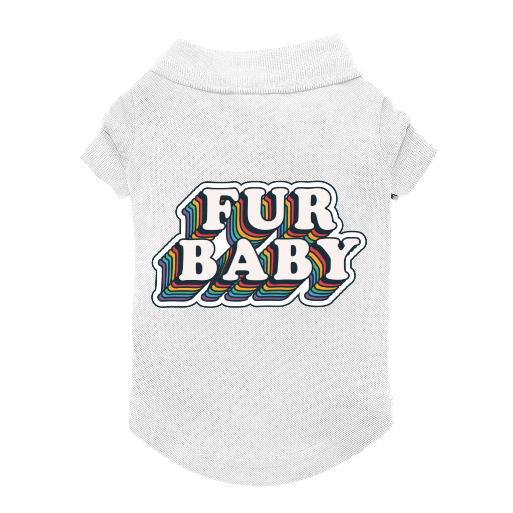 Fur Baby Dog Polo Shirt - Colorful Dog T-Shirt - Word Art Dog Clothing