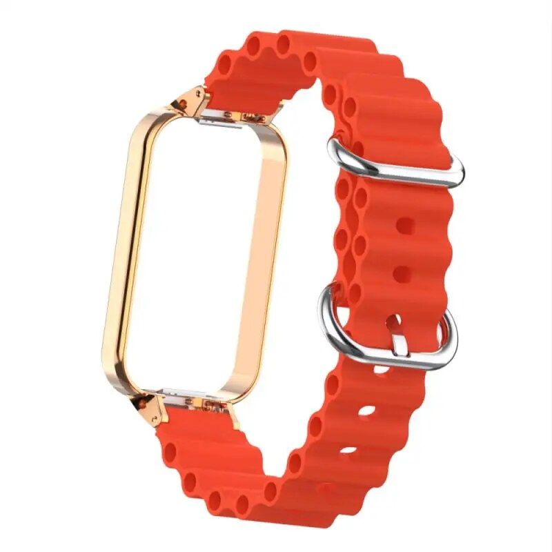 Ocean Silicone Watch Band with Protective Case - Rectangle/Square-shape Design