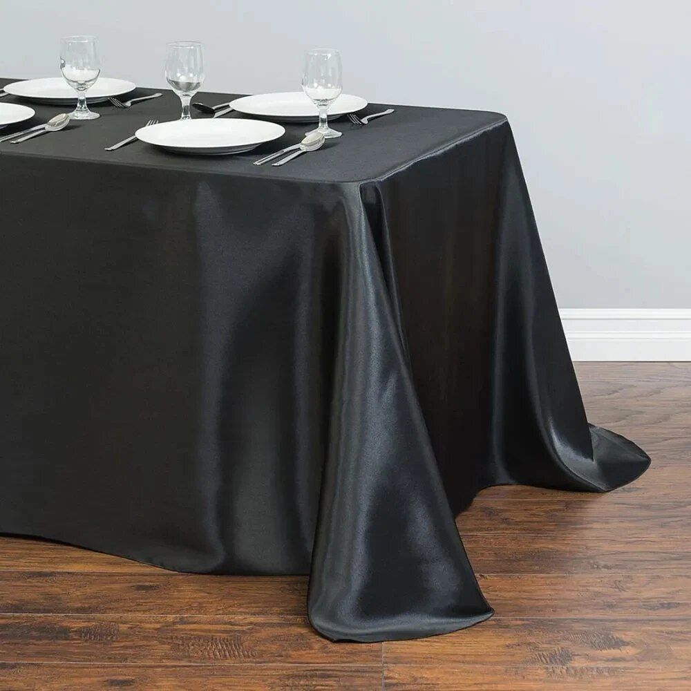 Elegant Solid Color Satin Tablecloth - Versatile for Weddings, Banquets, and Parties