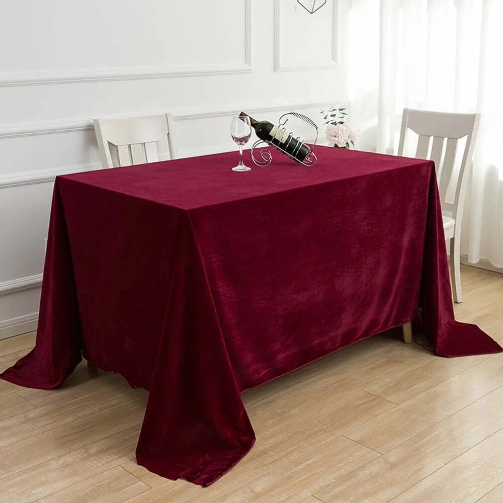 Elegant Velvet Rectangular Tablecloth - Perfect for Weddings, Dining, and Special Occasions