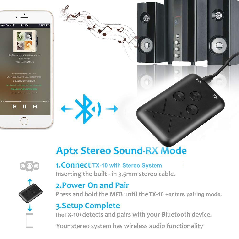 2in1 Bluetooth 4.2 Transmitter and Receiver Stereo