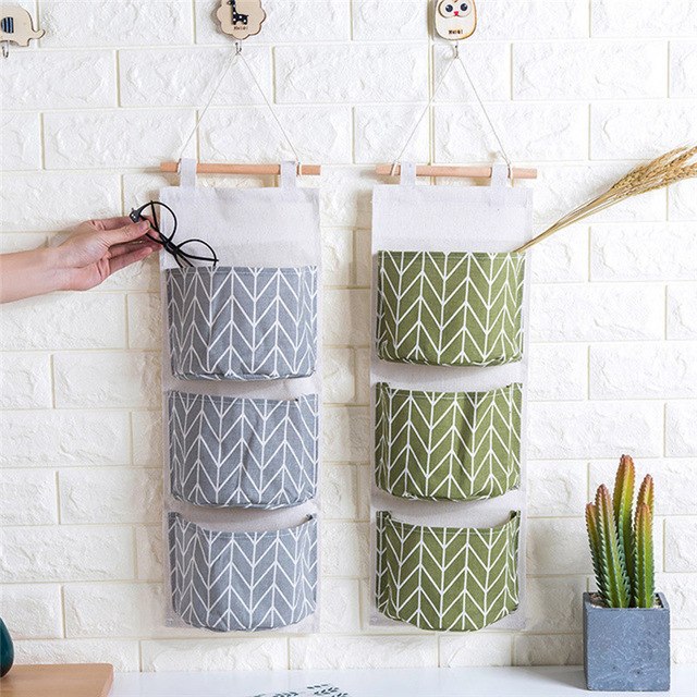 3 Layer Pouch Wall Hanging Storage Bag Kitchen | Plum Coco