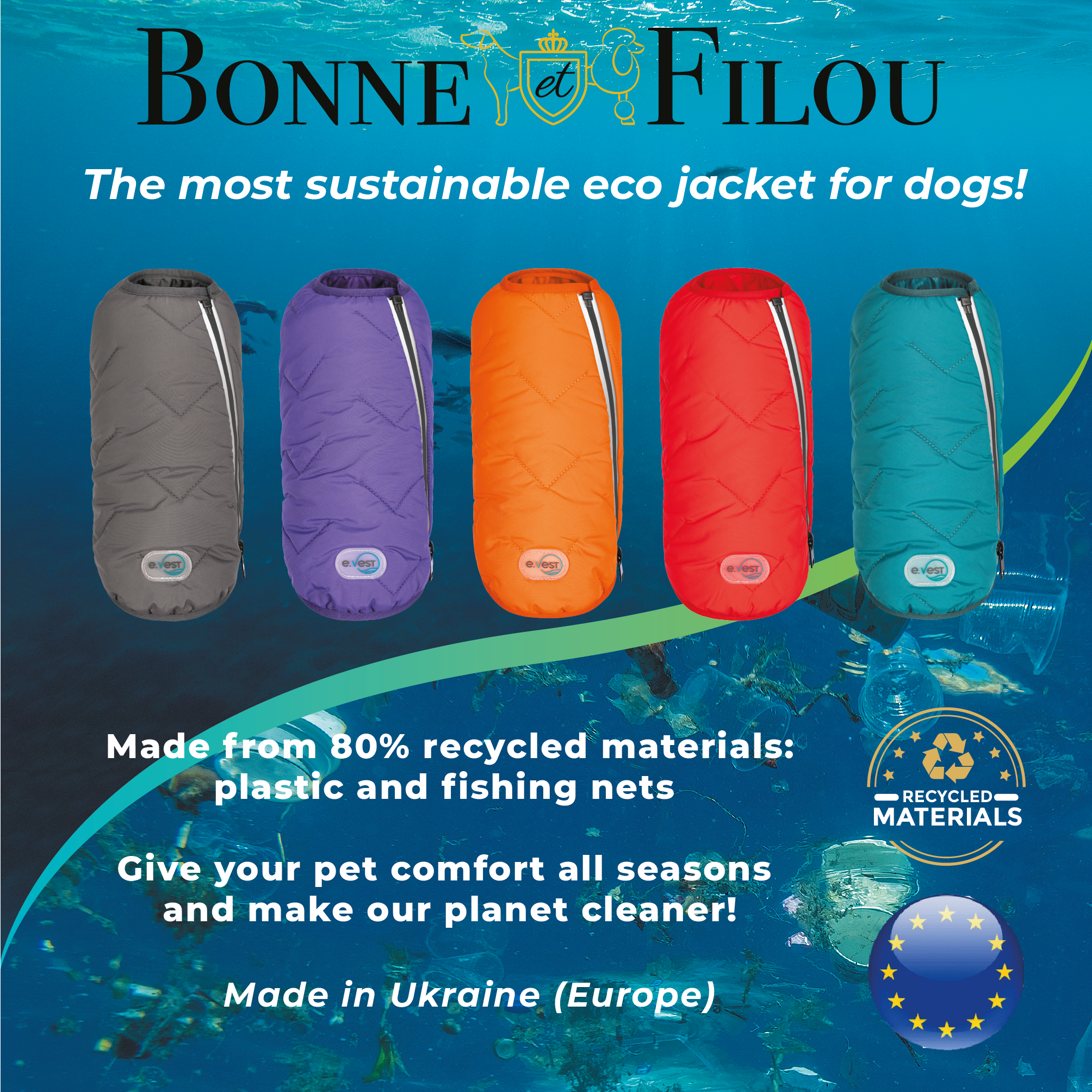 Sustainable Eco-Friendly Dog Jacket / Vest - Made in Ukraine